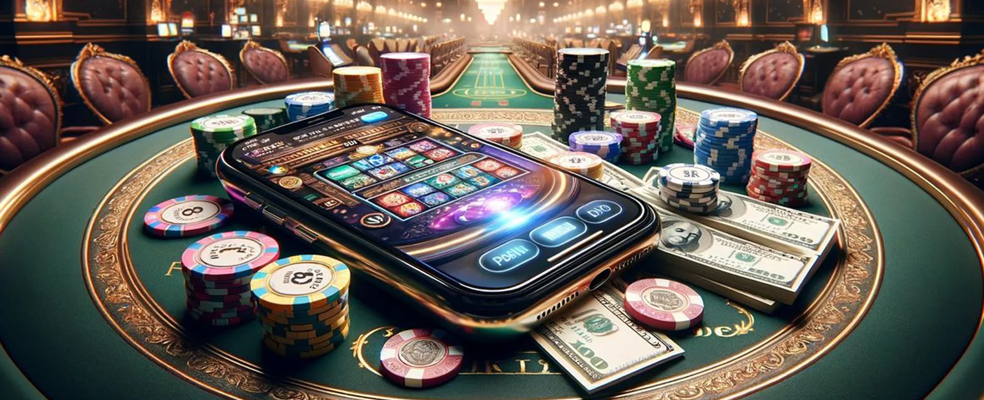 Dynamic lights and casino elements background for yy777 casino